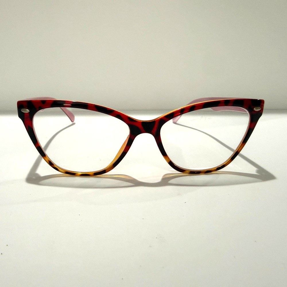 Zenni Cat Eye‎ Eyeglass Frames Tortoiseshell Pink Arms No Lenses